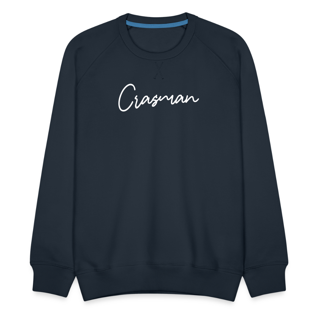 M college, suuri Crasman script -logo - laivasto sininen