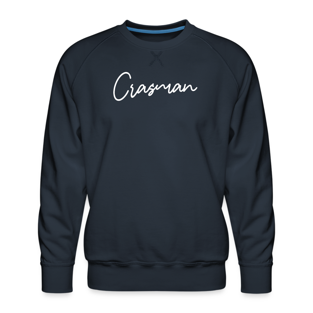 M college, suuri Crasman script -logo - laivasto sininen