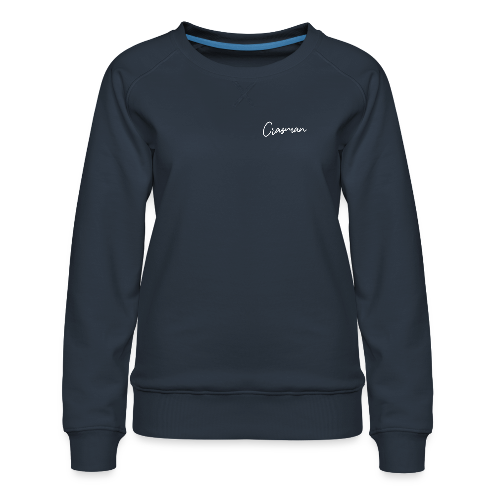 W College Crasman script -logolla - laivasto sininen