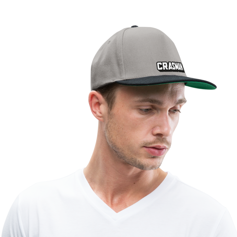 Snapback Cap, musta-harmaa Crasman-logolla - grafiitinharmaa/musta