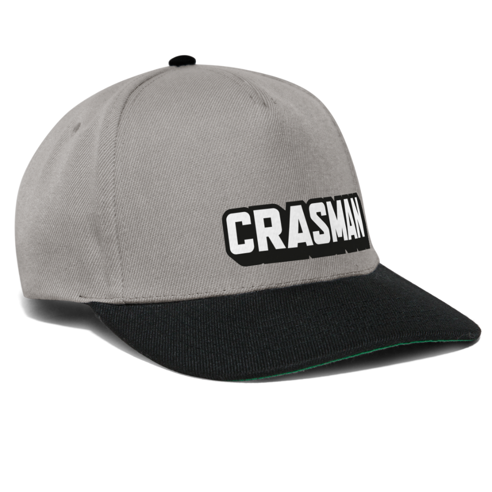 Snapback Cap, musta-harmaa Crasman-logolla - grafiitinharmaa/musta
