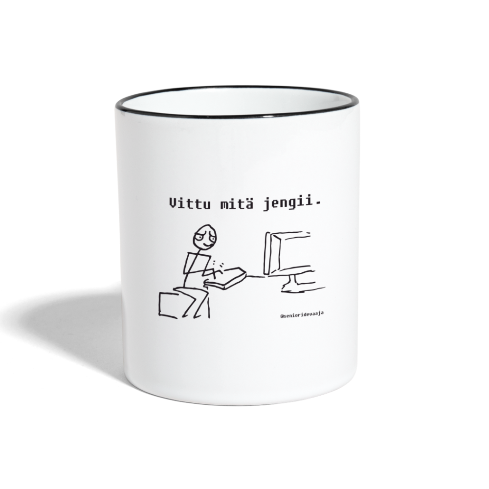 Kaksivärinen muki - Senioridevaaja - valkoinen/musta