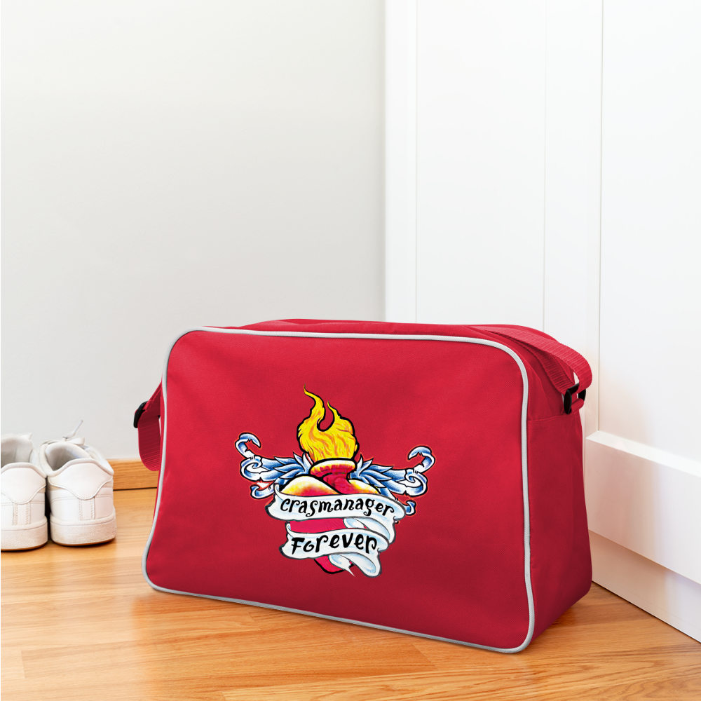 Crasman retrolaukku - punainen/valkoinen