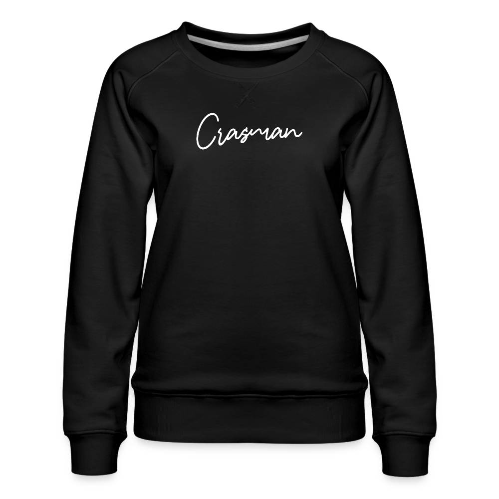 W College, iso Crasman script -logo - musta