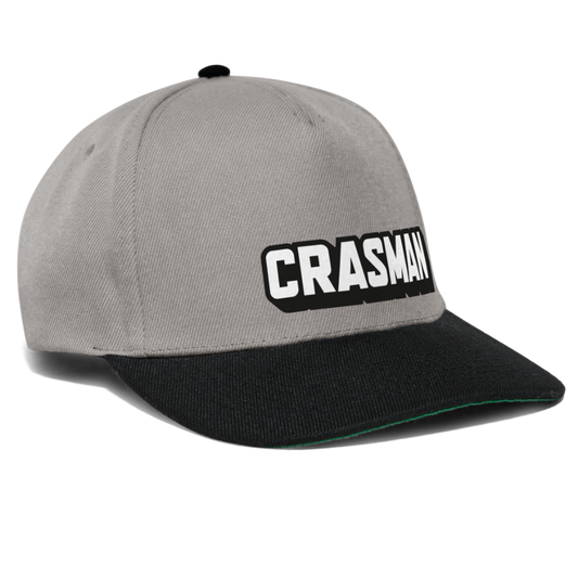 Snapback Cap, musta-harmaa Crasman-logolla - grafiitinharmaa/musta