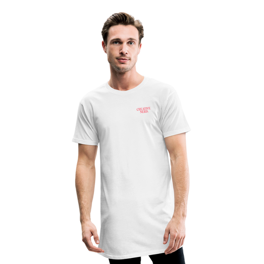 M "Long body" T-paita Creative Nerd® -logolla - valkoinen