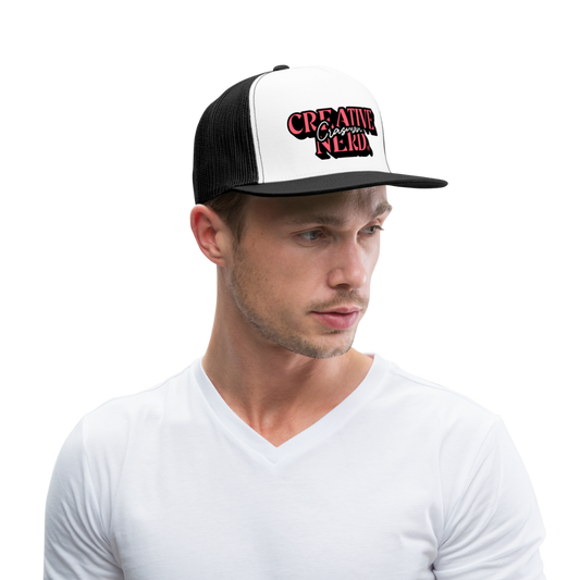 Trucker Cap, Creative Nerd® -logolla, musta - valkoinen/musta