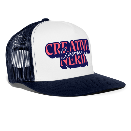 Trucker Cap, Creative Nerd® -logolla, navy - valkoinen/laivasto