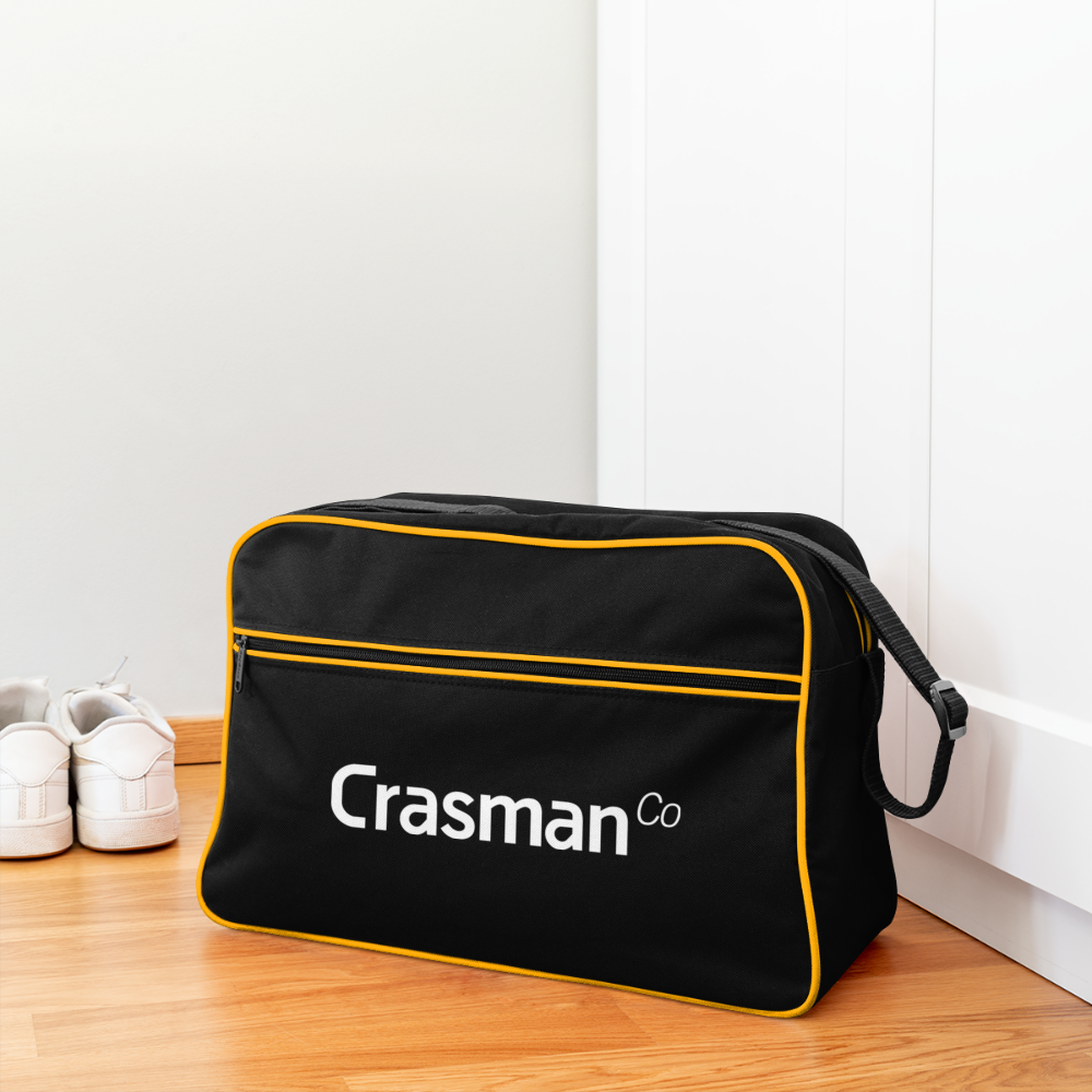 Crasman retrolaukku - musta/kullankeltainen